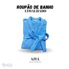Roupão de Banho Briza Atoalhado Feminino Adulto 100% Algodão Manga Curta (4009) -Tam Único Azul