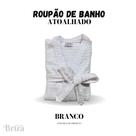 Roupão de Banho Briza Atoalhado Feminino Adulto 100% Algodão Manga Curta (4009) - Tam Único Branco