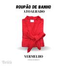Roupão de Banho Briza Atoalhado Feminino Adulto 100% Algodão Manga Curta (4009) - Tam Único Vermelho