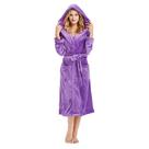 Roupão de banho HEARTNICE feminino com capuz, macio, pelúcia, violeta