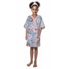 Roupão de Banho Infantil Frozen Azul Aveludado Menina Lepper -