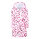 Roupão de banho Umeyda Girls com capuz quente de flanela rosa leopardo 11-12Y