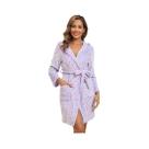 Roupão De Flanela Feminino Com Estampa De Vaca Leiteira, Manga Longa, Decote Em V, Cinto Frontal, Roupão De Flanela Feminino Com Estampa De Vaca Leiteira, Manga Longa, Decote Em V, Cinto Frontal,