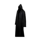 Roupão De Mago Preto Com Capuz Para Adultos, Fantasia De Halloween, Camisa Longa, Túnica De