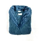Roupão De Microfibra Gola Texturizada Sofisticata Azul M - Atlântica