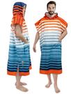 Roupão de troca de poncho de surf SUN CUBE com capuz para homens laranja
