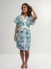 Roupão Felpudo Curto Estampado LÍrio Lepper Modelo Verão