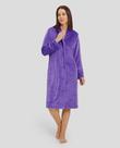 Roupão Feminino de Veludo com Estampa Losango Roxo Lohe