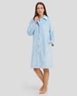Roupão Feminino Jacquard com Botões Azul Celeste Lohe