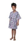Roupão Infantil Aveludado Stitch Azul/ Rosa Claro Lepper