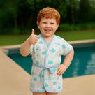 Roupão infantil criança praia piscina natação banho confortável macio seca soft de fralda 100% algodão estampado menino menina presente ate 4 anos