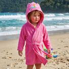 Roupão Infantil e Bebê Atoalhado Unicórnio Rosa Tip Top