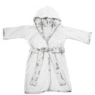 Roupão Infantil Tecebem Com Capuz Malha Yan Plush Atoalhado Branco