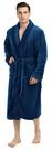 Roupão NY Threads Luxo Plush de Fleece para Homens Marinho G-GG