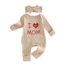Roupas Adobabirl Baby Girl, macacão canelado com babados e faixa de cabeça