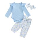 Roupas Brvxia Baby Girl Fall Outfits, macacão com estampa de margarida