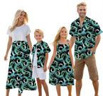 Roupas combinando Cromoncent Hawaiian Family Dad Son Green