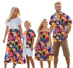 Roupas combinando Cromoncent Hawaiian Family Dad Son Orange