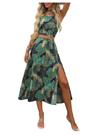 Roupas de 2 peças BEAUDRM com estampa tropical, praia, verde escuro Roupas de 2 peças BEAUDRM com estampa tropical, praia, verde escuro