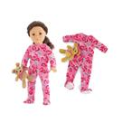 Roupas de boneca Emily Rose, pijamas de boneca de 18 polegadas com ursinho de pelúcia