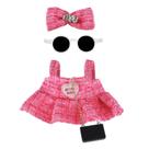Roupas de boneca Muomdid 17 cm, elegante vestido preto, roupas rosa