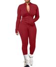 Roupas de corrida UOUA, 2 peças para mulheres, exercícios de ginástica, vermelho escuro, L