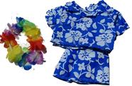 Roupas de pelúcia para meninos havaianos com lei de flores 14-18"