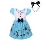 Roupas de vestir elegantes Daisy Princess, festa chique de Halloween, saia de tule, roupa de verão com argola de cabelo para meninas, tamanho 4T, estilo 3