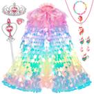 Roupas de vestir OHARLOBE Princess Cape para meninas de 4 a 6 anos