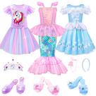 Roupas de vestir Princess Up Meland para meninas de 3 a 6 anos com sapatos Roupas de vestir Princess Up Meland para meninas de 3 a 6 anos com sapatos