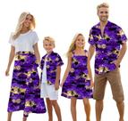 Roupas havaianas combinando Cromoncent Family Dad Son Purple