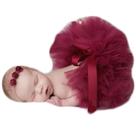 Roupas modernas unissex para bebês para meninas recém-nascidas, adereços fotográficos, touca, saia tutu (vermelha)