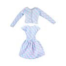 Roupas Para Bonecas De 30cm Para Meninas Vestido Xadrez Top Com Lantejoulas Calças Acessórios Para