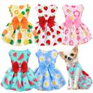 Roupas para cães BAOBICUTE, pacote com 5, vestido floral de verão para menina