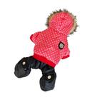 Roupas para cães inverno quente cachorro moletom com capuz macacão engrossamento algodão casaco de cachorro conjunto quente para filhote de cachorro gato