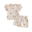 Roupas Thorn Tree Summer Baby Girl 3-4 T com estampa de cerejeira, 2 unidades
