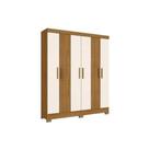 Roupeiro 6 Portas Nature/Off White - Briz