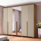 Roupeiro 6 Portas Potenza Cinamomo Off White com Espelho