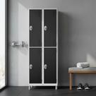 Roupeiro Aço 4 Portas 191x85x40Cm Academia Vestiário Tranca