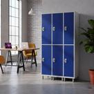 Roupeiro Aço 6 Portas 190x96x40Cm Academia Vestiário Tranca