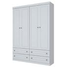 Roupeiro Americano 04 Portas Branco - Móveis Henn