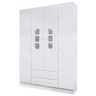 Roupeiro Ana Lívia 100% MDF Infantil Branco 4 Portas para Quarto - Bela Móveis