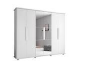 Roupeiro/Armário/Guarda Roupas/Organizador CAN 2,71m Com 4 Gavetas Corrediças Telescópicas 6 Portas sendo 2 Centrais Com Espelho Cor Branco Roupeiro/Armário/Guarda Roupas/Organizador CAN 2,71m Com 4 Gavetas Corrediças Telescópicas 6 Portas sendo 2 Centrais Com Espelho Cor Branco