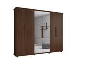 Roupeiro/Armário/Guarda Roupas/Organizador CAN 2,71m Com 4 Gavetas Corrediças Telescópicas 6 Portas sendo 2 Centrais Com Espelho Cor Noce Roupeiro/Armário/Guarda Roupas/Organizador CAN 2,71m Com 4 Gavetas Corrediças Telescópicas 6 Portas sendo 2 Centrais Com Espelho Cor Noce