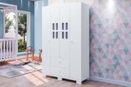 Roupeiro / Armário SOF 4 Portas + 2 Gavetas Pintura Com UV e Verniz Brilhante Cor Branco