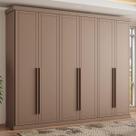 Roupeiro Capri Casal MDP com 6 Portas 2,63m Carraro Avelã