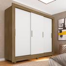 Roupeiro Casal 3 Portas De Correr Estela Boreal/branco - Móveis Arapongas