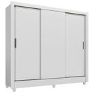 Roupeiro Casal Branco 3 Portas Correr Resistente e Espaçoso