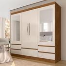 Roupeiro Casal Com Espelho 4 Portas Camilla Freijó/Off Premium - Móveis Arapongas Roupeiro Casal Com Espelho 4 Portas Camilla Freijó/Off Premium - Móveis Arapongas