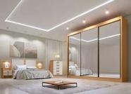 Roupeiro Casal Dubai 3 Portas Espelhadas e 6 Gavetas DDoro Móveis D Doro Móveis